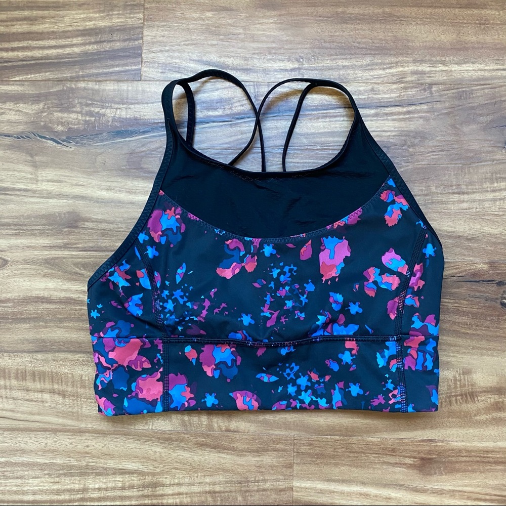 Lululemon floral sports bra, high neck, 10